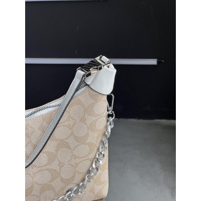 Женская сумка Coach Juliet Shoulder Bag бело-бежевый  Коуч через плечо