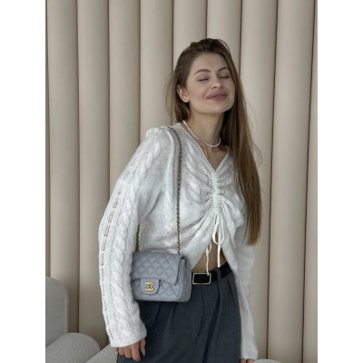 Сумка жіноча клатч через плече Chanel Classic Шанель сірий міні