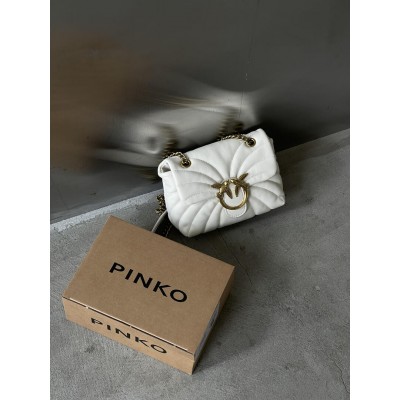 Жіноча сумка стегна Pinko Mini Love Bag Puff Butterfly кремовий через плече Пінко (PREMIUM)