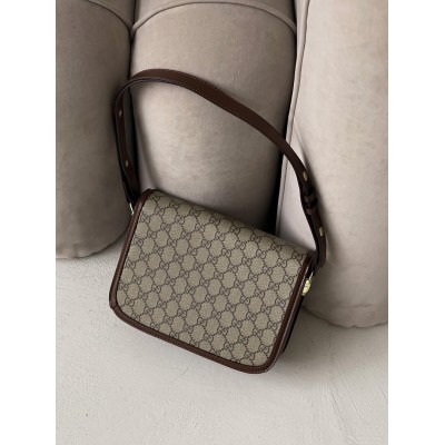 Сумка женская Horsebit 1955 Gucci  Гуччи коричнево-серый
