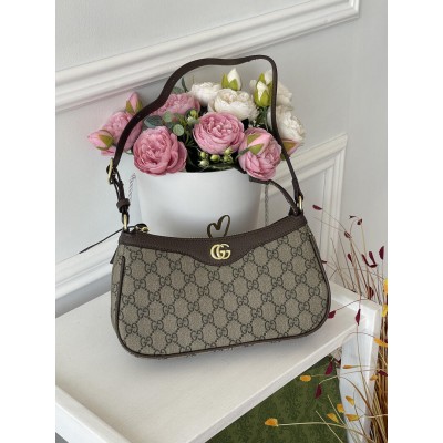 Жіноча сумка клатч Гуччі коричневий. Подарунковий набір Gucci Ophidia жіночий 3 предмети