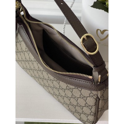 Жіноча сумка клатч Гуччі коричневий. Подарунковий набір Gucci Ophidia жіночий 3 предмети