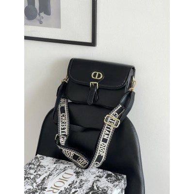 Жіноча сумка Christian Dior Bobby крос боді на широкому плечі чорний класичний Крістіан Діор