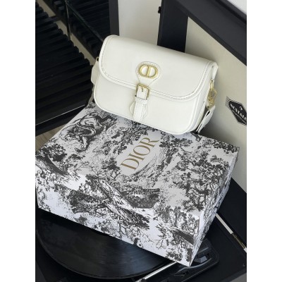 Жіноча сумка Christian Dior Bobby крос боді на широкому плечі білий класичний Крістіан Діор