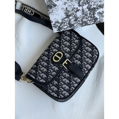 Жіноча сумка Christian Dior Bobby крос боді на широкому плечі сіро-чорний текстильний Крістіан Діор