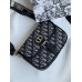 Жіноча сумка Christian Dior Bobby крос боді на широкому плечі сіро-чорний текстильний Крістіан Діор
