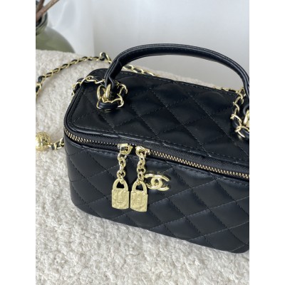 Сумка жіноча клатч Chanel Classic Lambskin чорний Шанель барило