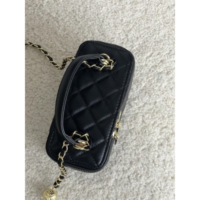 Сумка жіноча клатч Chanel Classic Lambskin чорний Шанель барило
