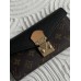 Жіночий гаманець Louis Vuitton коричневий + чорний з подвійною бляшкою Луї Віттон