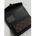 Жіночий гаманець Louis Vuitton коричневий + чорний з подвійною бляшкою Луї Віттон