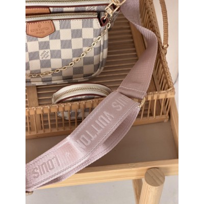 Сумка жіноча Луї Вітон / Louis Vuitton 3 в 1 стиль Люкс бежевий в клітку
