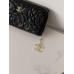 Гаманець жіночий Chanel Camellia чорний із коробкою Шанель