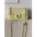 Женская сумка клатч Chanel Classic Flap Mini Bag через плечо лимонный Шанель маленькая