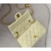Женская сумка клатч Chanel Classic Flap Mini Bag через плечо лимонный Шанель маленькая
