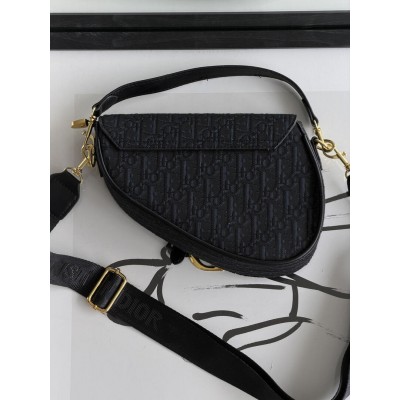 Жіноча сумка сідло Dior Saddle Bag чорний маленька сумочка Діор