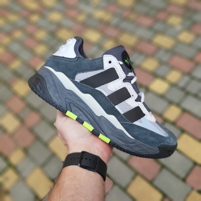 Adidas Niteball серые с салатовым, Размер 43