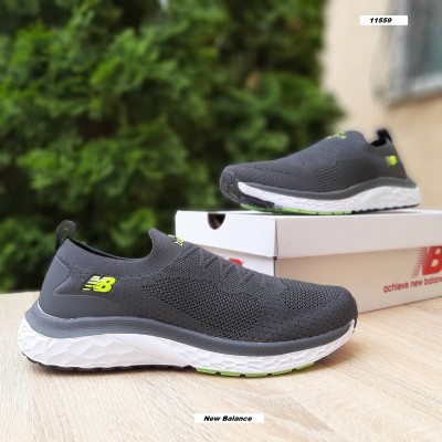 New Balance тапкі мокасіни сліпони сірі з салатовим, Розмір 45