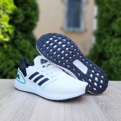 Adidas UltraBOOST 2020 білі з чорним та зеленим, Розмір 45
