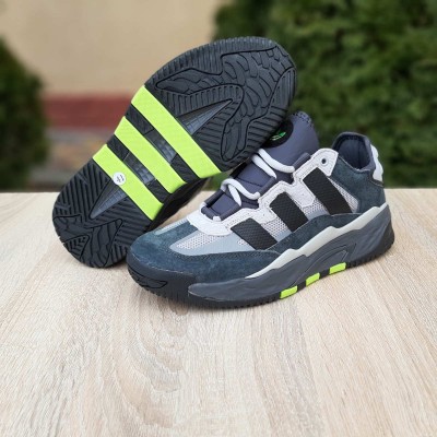 Adidas Niteball серые с салатовым, Размер 43