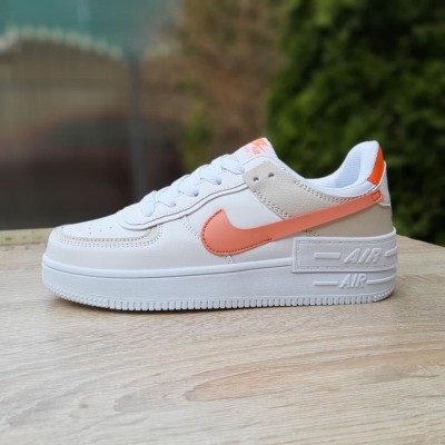 Nike Air Force 1 Shadow білі з сірим з пудрою, Розмір 38 Nike Air Force 1 Shadow білі з сірим з пудрою, Розмір 38