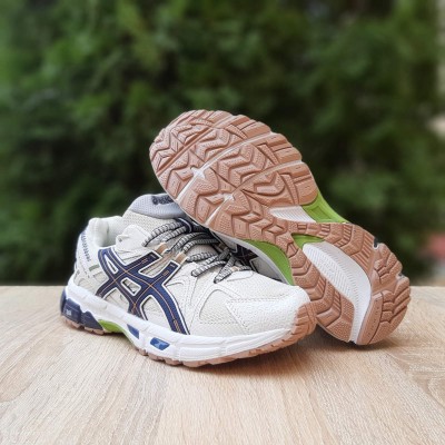 Asics Gel-kahana 8 бежевые с синим и оранжевым, Размер 41
