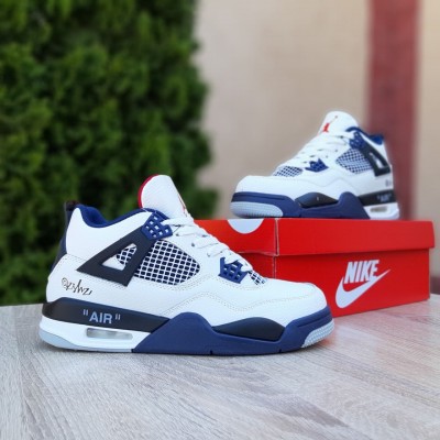 Nike Air Jordan 4 Білі з синім, Розмір 43