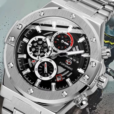 Forsining 6914 Silver-Black Steel