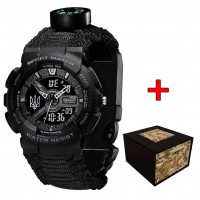 Awarder 005 Трезубец серебро Black + Паракордовый ремешок Black