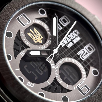 Awarder 017 Тризуб золото All Black Steel