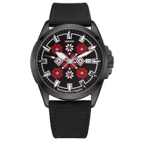 Awarder Embroidery Black-Red Black Automatic 10ATM Awarder Embroidery Black-Red Black Automatic 10ATM