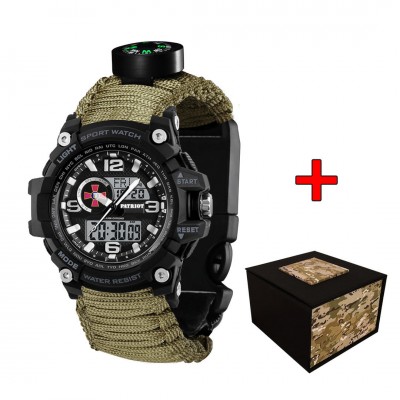 Patriot 012BKSU ЗСУ Чорні Паракордовий ремінець Army Green + Коробка Patriot 012BKSU ЗСУ Чорні Паракордовий ремінець Army Green + Коробка
