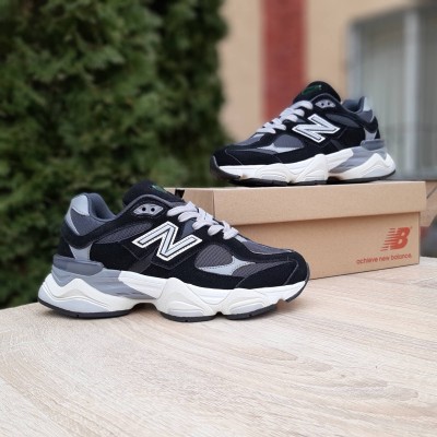 New Balance 9060 чорні з сірим, Розмір 36