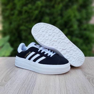 Adidas Gazelle Bold черные на белом, Размер 39