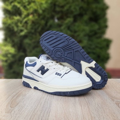 New Balance 550 белые с синим кожа, Размер 42