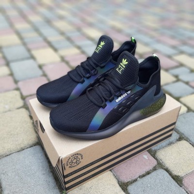 Adidas ZX BOOST Черные с неоном, Размер 43