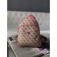 Жіночий рожевий бежевий рюкзак Guess Гесс LUX