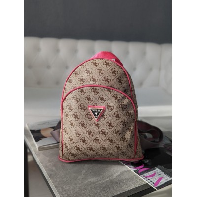 Жіночий рожевий бежевий рюкзак Guess Гесс LUX