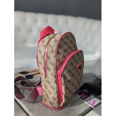 Жіночий рожевий бежевий рюкзак Guess Гесс LUX