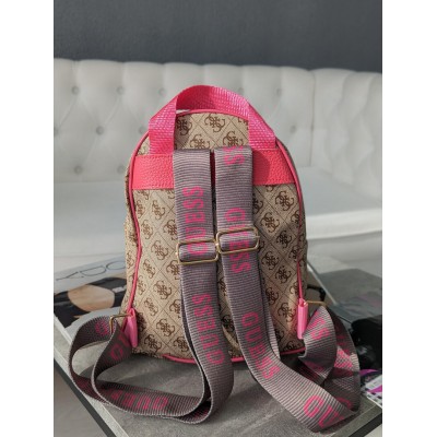 Жіночий рожевий бежевий рюкзак Guess Гесс LUX