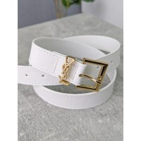 Жіночий пояс пояс Yves Saint Laurent Лоран білий вузький