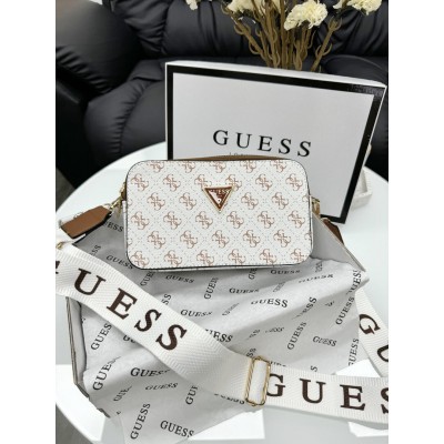 Сумка женская белый+ коричневый Guess Гесс кросс-боди Сумка женская белый+ коричневый Guess Гесс кросс-боди