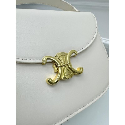 Жіноча сумка Сeline Saddle через плече білий Селін