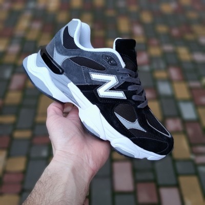New Balance 9060 черные с белым и серым, Размер 44
