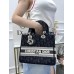 Клатч жіноча сумка Крістіан Діор чорна з текстильними ручками Dior