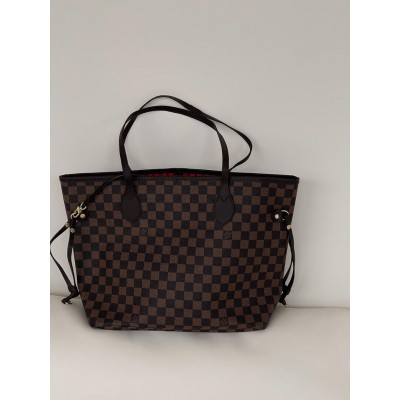 Сумка жіноча Louis Vuitton Neverfull коричневий шаховий шопер Луї Віттон