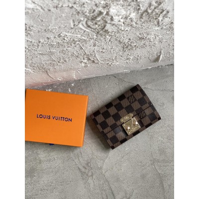 Жіночий гаманець Louis Vuitton коричневий у клітку з коробкою міні Луї Віттон