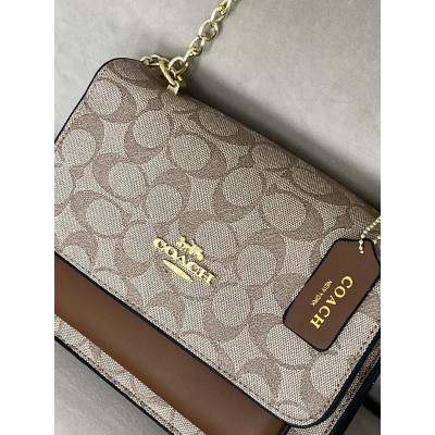 Жіноча сумка Coach Mini Klare через бежевий плече Коуч