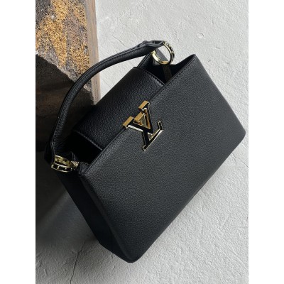 Жіноча сумка Louis Vuitton Capucines через плече Луї Віттон чорний класичний