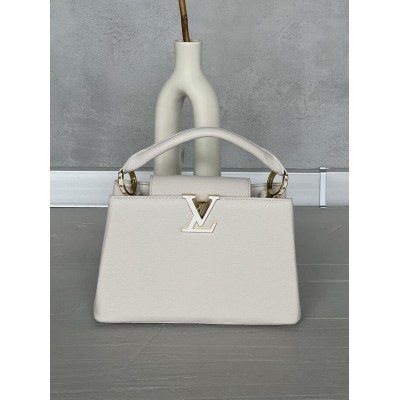 Жіноча сумка Louis Vuitton Capucines через плече Луї Віттон білий класичний Жіноча сумка Louis Vuitton Capucines через плече Луї Віттон білий класичний