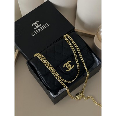 Сумка жіноча клатч через плече Chanel Classic Шанель чорний золото ланцюжок серце міні Сумка жіноча клатч через плече Chanel Classic Шанель чорний золото ланцюжок серце міні